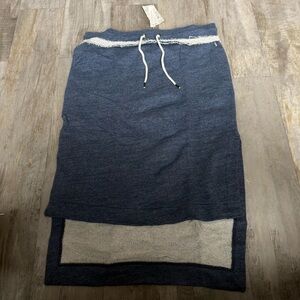 Gray State Lena Skirt NWT Size 1 Denim Heather Drawstring 100% Cotton Midi Skirt